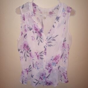 Size medium Loft purple sleeveless blouse